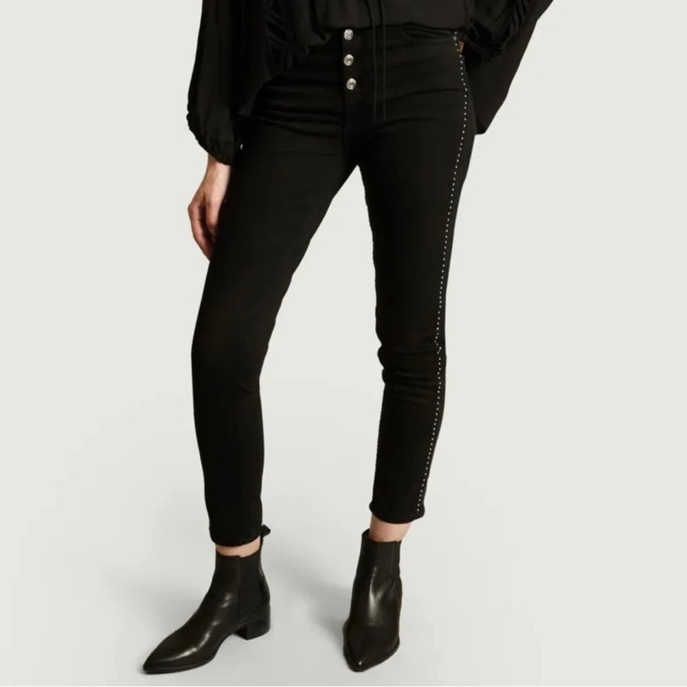 IRO silver studded black jean
